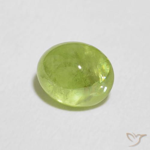0.89 ct Green Sphene Stone, Natural Sphene in Oval Cabochon Shape for Sale