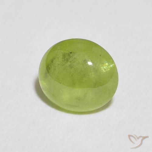 1.19 ct Green Sphene Stone, Natural Sphene in Oval Cabochon Shape for Sale