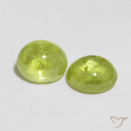 2.74 ctw Green Sphene Stones, Natural Sphene in Oval Cabochon Shape for Sale