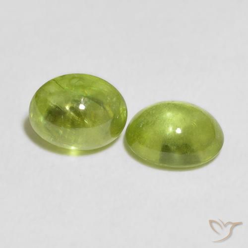 2.70 ctw Green Sphene Stones, Natural Sphene in Oval Cabochon Shape for Sale