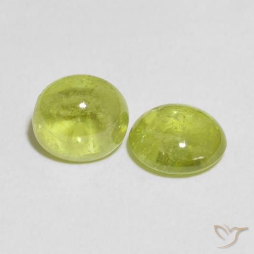 2.61 ctw Green Sphene Stones, Natural Sphene in Oval Cabochon Shape for Sale