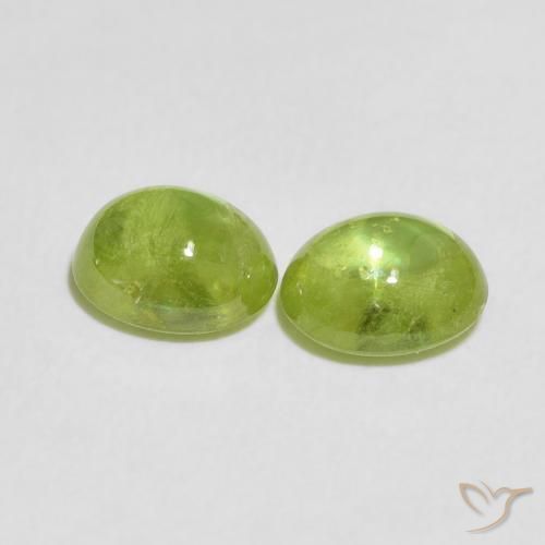 Sphene Gemstones in 6.9 x 5.9 mm Size for Sale, Sphene Stones in Medium Green Color
