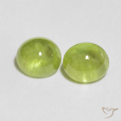 2.07ctw Naturel Vert moyen Sphène, ovale, Transparent, Photo A