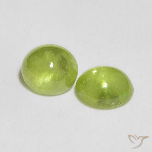 2.07 ctw Green Sphene Stones, Natural Sphene in Oval Cabochon Shape for Sale