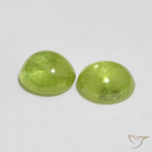Sphene Gemstones in 6.2 x 5.5 mm Size for Sale, Sphene Stones in Medium Green Color