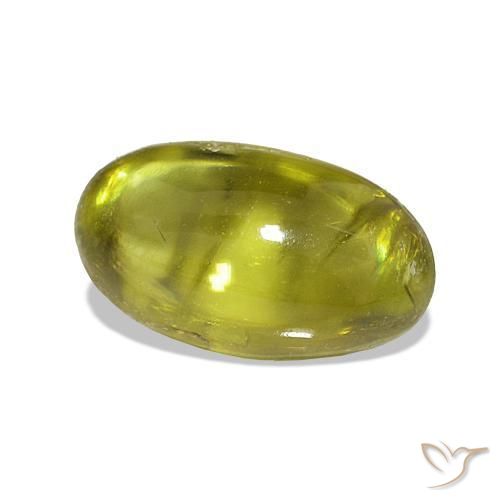 3.40 ct Yellow Sphene Stone, Natural Sphene in Oval Cabochon Shape for Sale