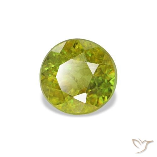 0.40 ct Green Sphene Stone, Natural Sphene in Round Facet Shape for Sale