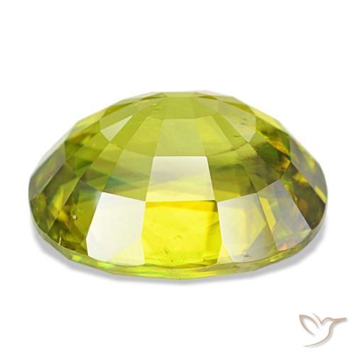 Sphene Gemstone in 15.4 x 13.4 mm Size for Sale, Sphene Stone in Yellowish Green Color