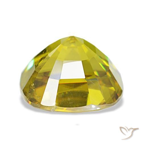 Sphene Gemstone in 9.6 x 9.3 mm Size for Sale, Sphene Stone in Warm Forest Green Color