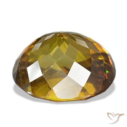 Sphene Gemstone in 12 x 10 mm (calibrated) Size for Sale, Sphene Stone in Golden Yellow Color