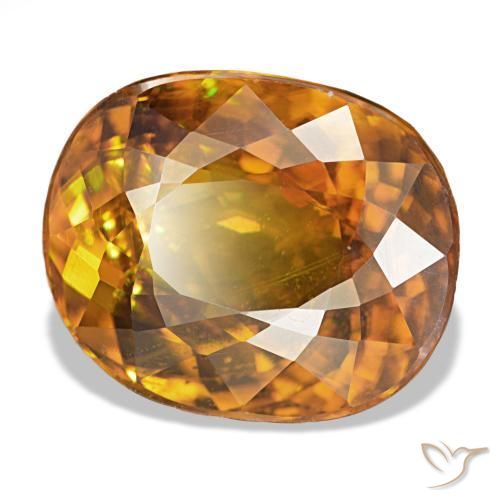 7.40 ct Orange Sphene Stone, Natural Sphene in Oval Facet Shape for Sale