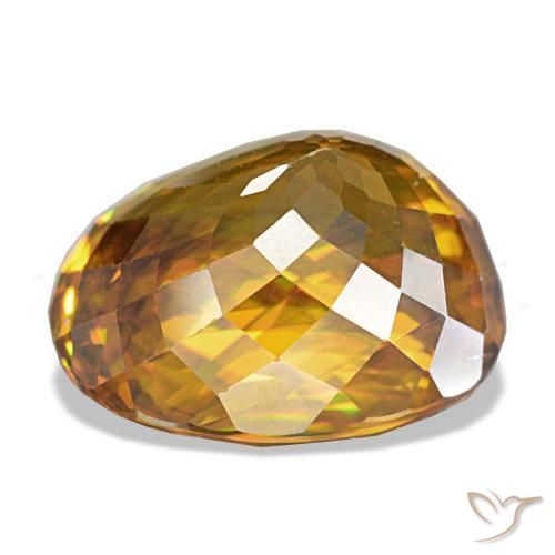 Sphene Gemstone in 12 x 10 mm (calibrated) Size for Sale, Sphene Stone in Medium Orange Color