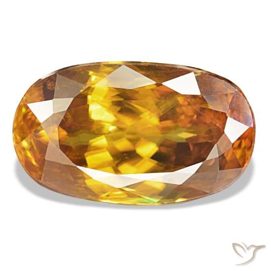 5.98 ct Orange Sphene Gemstone, Sphene Gem in Oval Facet Shape for Sale.