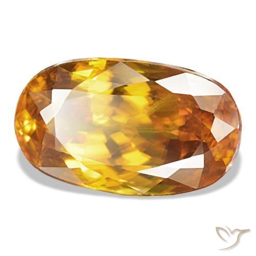 5.98 ct Orange Sphene Stone, Natural Sphene in Oval Facet Shape for Sale