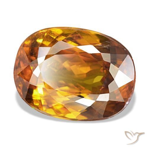6.02 ct Orange Sphene Stone, Natural Sphene in Oval Facet Shape for Sale