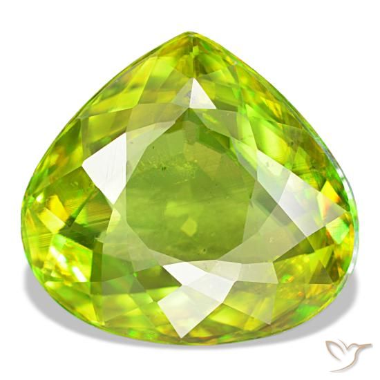8.29 ct Green Sphene Gemstone, Sphene Gem in Pear Facet Shape for Sale.