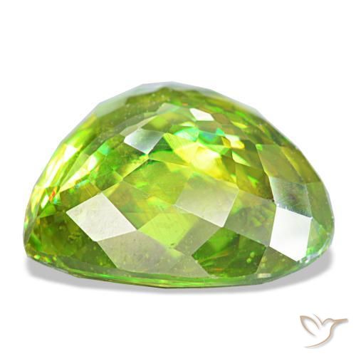 Sphene Gemstone in 13.9 x 12.8 mm Size for Sale, Sphene Stone in Bright Green Color