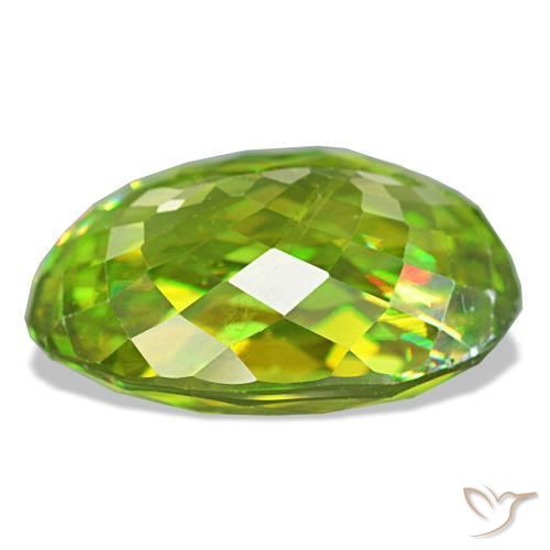 Sphene Gemstone in 14 x 10 mm (calibrated) Size for Sale, Sphene Stone in Lively Green Color