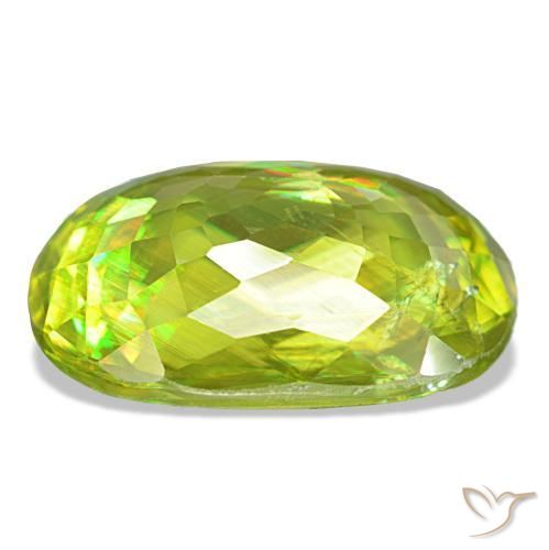 Sphene Gemstone in 15 x 11.4 mm Size for Sale, Sphene Stone in Bright Green Color