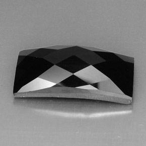 13.88 ct Black Spinel Gemstone, Spinel Gem in Baguette Checkerboard Shape for Sale.