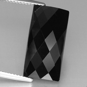 13.88 ct Black Spinel Stone, Natural Spinel in Baguette Checkerboard Shape for Sale