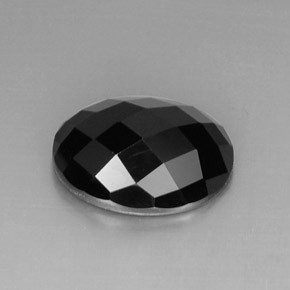 9.20 ct Black Spinel Gemstone, Spinel Gem in Oval Checkerboard Shape for Sale.