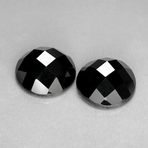 8.42 ct Black Spinel Gemstone, Spinel Gem in Round Rose-Cut Shape for Sale.