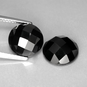 8.42 ct Black Spinel Stone, Natural Spinel in Round Rose-Cut Shape for Sale