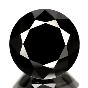 3.09 ct Black Spinel Gemstone, Spinel Gem in Round Facet Shape for Sale.
