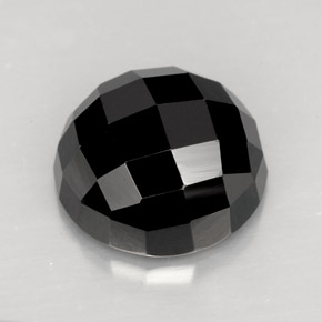 8.69 ct Black Spinel Gemstone, Spinel Gem in Round Rose-Cut Shape for Sale.