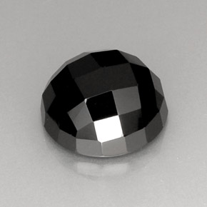 8.90 ct Black Spinel Gemstone, Spinel Gem in Round Rose-Cut Shape for Sale.