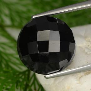 8.91 ct Black Spinel Gemstone, Spinel Gem in Round Rose-Cut Shape for Sale.