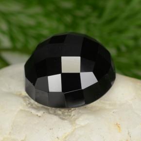 8.91 ct Black Spinel Stone, Natural Spinel in Round Rose-Cut Shape for Sale