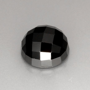 9.46 ct Black Spinel Gemstone, Spinel Gem in Round Rose-Cut Shape for Sale.