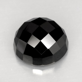 9.16 ct Black Spinel Gemstone, Spinel Gem in Round Rose-Cut Shape for Sale.