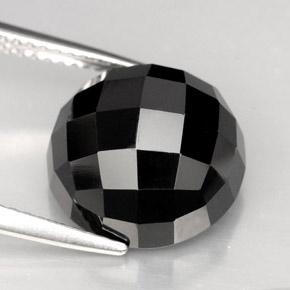 9.16 ct Black Spinel Stone, Natural Spinel in Round Rose-Cut Shape for Sale