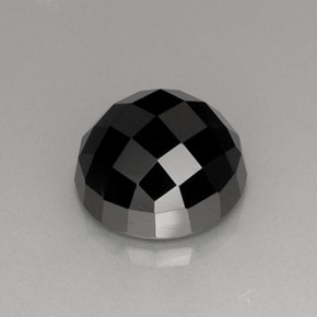 9.44 ct Black Spinel Gemstone, Spinel Gem in Round Rose-Cut Shape for Sale.