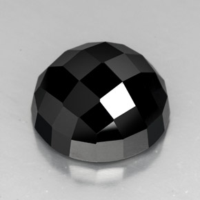 8.76 ct Black Spinel Gemstone, Spinel Gem in Round Rose-Cut Shape for Sale.