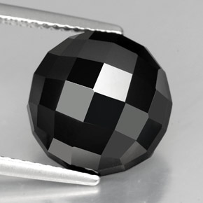 8.76 ct Black Spinel Stone, Natural Spinel in Round Rose-Cut Shape for Sale