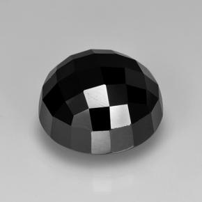 8.89 ct Black Spinel Stone, Natural Spinel in Round Rose-Cut Shape for Sale