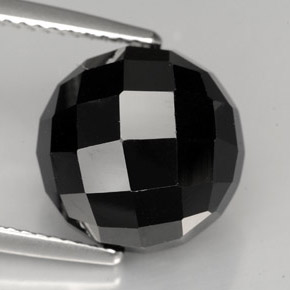 9.09 ct Black Spinel Gemstone, Spinel Gem in Round Rose-Cut Shape for Sale.