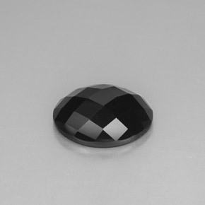 10.83 ct Black Spinel Stone, Natural Spinel in Oval Checkerboard Shape for Sale