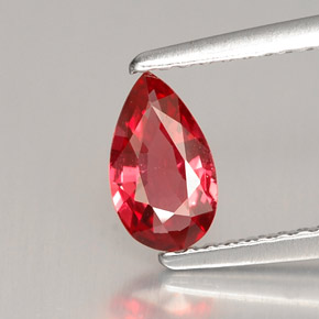 0.55 ct Red Spinel Gemstone, Spinel Gem in Pear Facet Shape for Sale.
