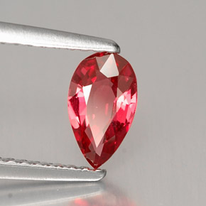 0.55 ct Red Spinel Stone, Natural Spinel in Pear Facet Shape for Sale