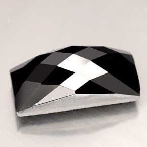 12.84 ct Black Spinel Gemstone, Spinel Gem in Baguette Rose-Cut Shape for Sale.