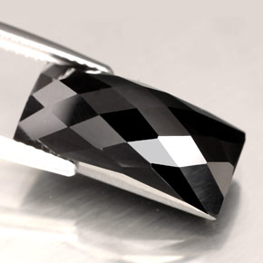 12.84 ct Black Spinel Stone, Natural Spinel in Baguette Rose-Cut Shape for Sale