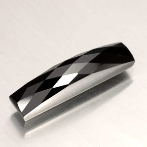 4.23 ct Black Spinel Gemstone, Spinel Gem in Baguette Rose-Cut Shape for Sale.