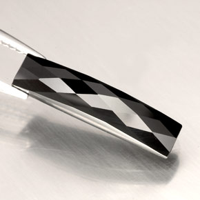 4.23 ct Black Spinel Stone, Natural Spinel in Baguette Rose-Cut Shape for Sale