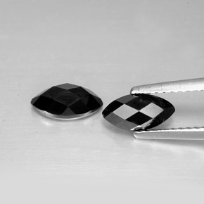 1.92 ct Black Spinel Stone, Natural Spinel in Marquise Rose-Cut Shape for Sale