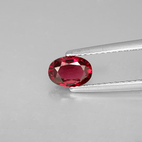 0.70 ct Red Spinel Gemstone, Spinel Gem in Oval Facet Shape for Sale.